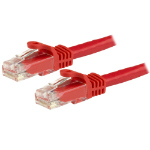 StarTech.com 1m CAT6 Ethernet Cable - Red CAT 6 Gigabit Ethernet Wire -650MHz 100W PoE RJ45 UTP Network/Patch Cord Snagless w/Strain Relief Fluke Tested/Wiring is UL Certified/TIA