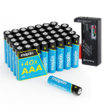 Maplin 40x AAA LR03 1.5V Alkaline Batteries 7 Year Shelf Life inc Battery Tester