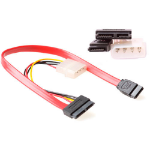 ACT Micro SATA(6+7) female - SATA(7) female + 5,25" male (4 pins) 0,30 m