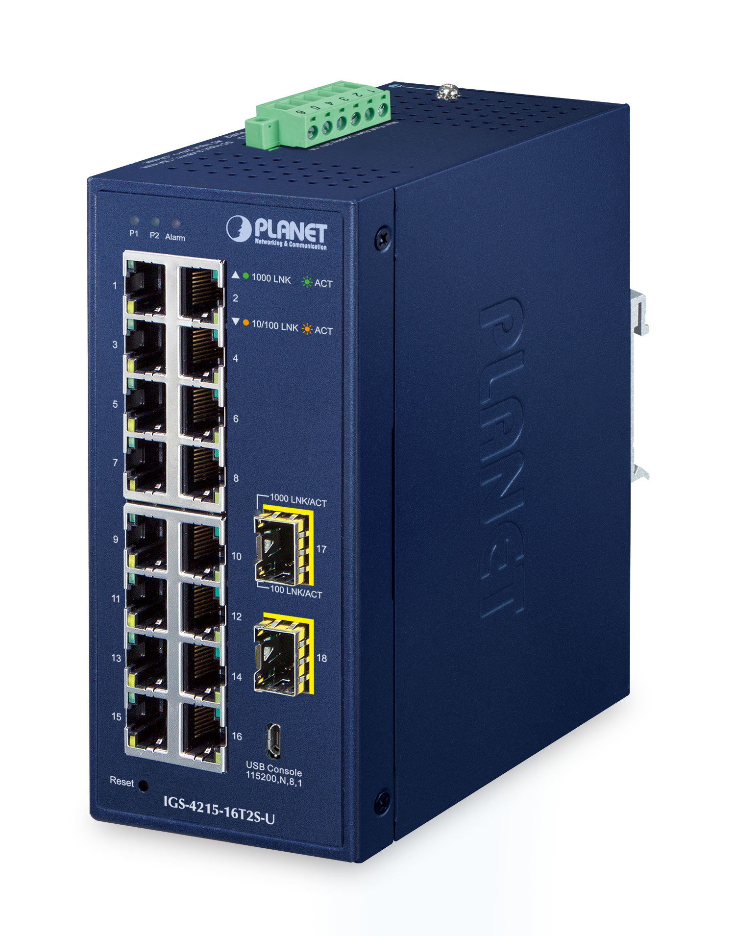 Planet Blue Ip30 Industrial L2/L4 16-Port Managed L2/L4 Gigabit Ethernet (1