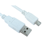 Cables Direct USB A/B, 0.5m USB cable USB 2.0 Micro-USB B White