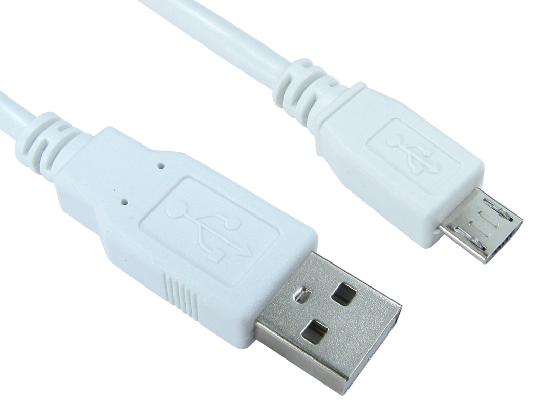 Cables Direct USB 2.0/Micro-B, 5m USB cable USB A Micro-USB B White