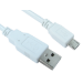 Cables Direct USB A - USB B 1.8m USB cable USB 2.0 Micro-USB B White