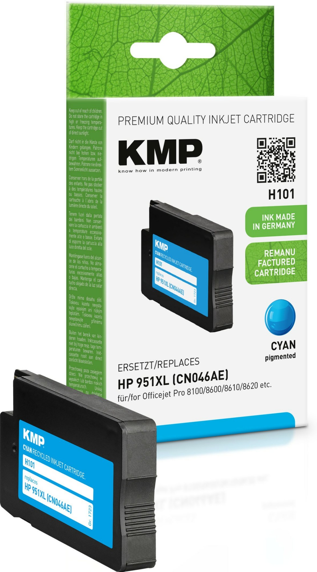 EU Product - KMP Patrone HP CN046AE NR. 951XL cyan 1500 S. H101 refilled