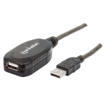 Manhattan 151573 USB cable USB 2.0 393.7" (10 m) USB A Black