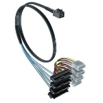 Overland-Tandberg O-T 0.5M internal SAS cable - mini-SAS (SFF-8643) to 4x29 Pin (SFF-8482) with SAS 15 Pin Power Port