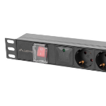 Lanberg Power Distribution Unit (PDU) 19" 1U 10A 2m 5x Schuko Outlets Black C14