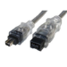 Cables Direct IEEE-103 FireWire cable 3 m 9-p 4-p Black, Transparent
