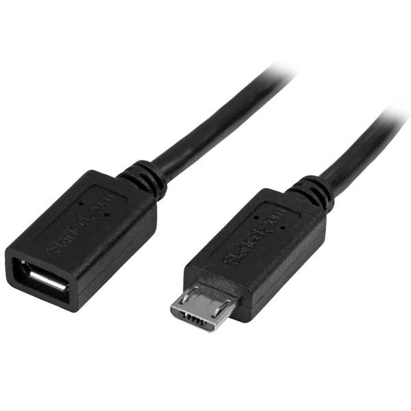 Image of StarTech.com Micro-USB Extension Cable - M/F - 0.5m (20in)
