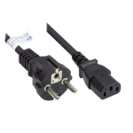 Alcasa P0030-S010 electriciteitssnoer Zwart 1 m Netstekker type E+F C13 stekker