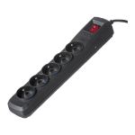 Activejet black power strip with cord ACJ COMBO 5G/5M/BEZP. AUTO/CZ