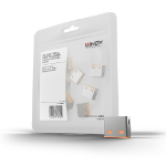Lindy USB Port Blocker (without key) - Pack of 10, Colour Code: Orange