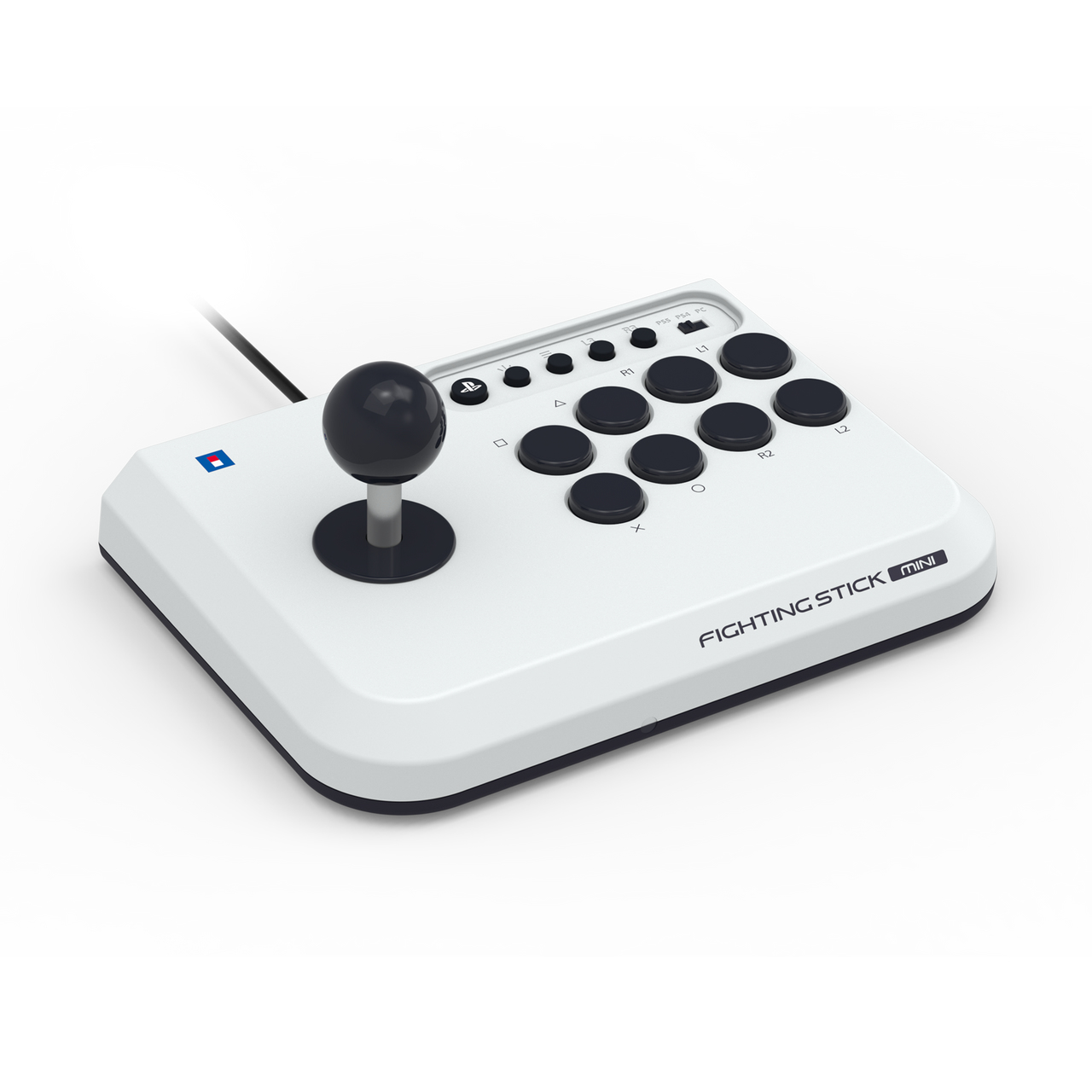 Hori Fighting Stick Mini White. Black USB Flightstick PC. PlayStation