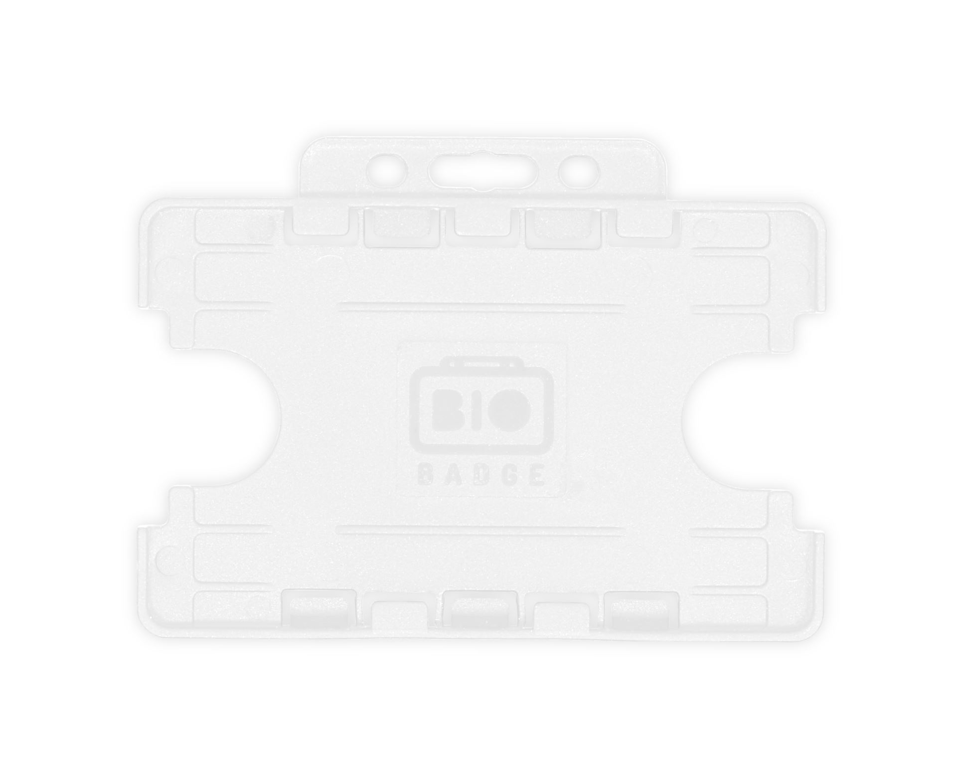 BioBadge White Dual-Sided Holders Landscape - Pack of 100