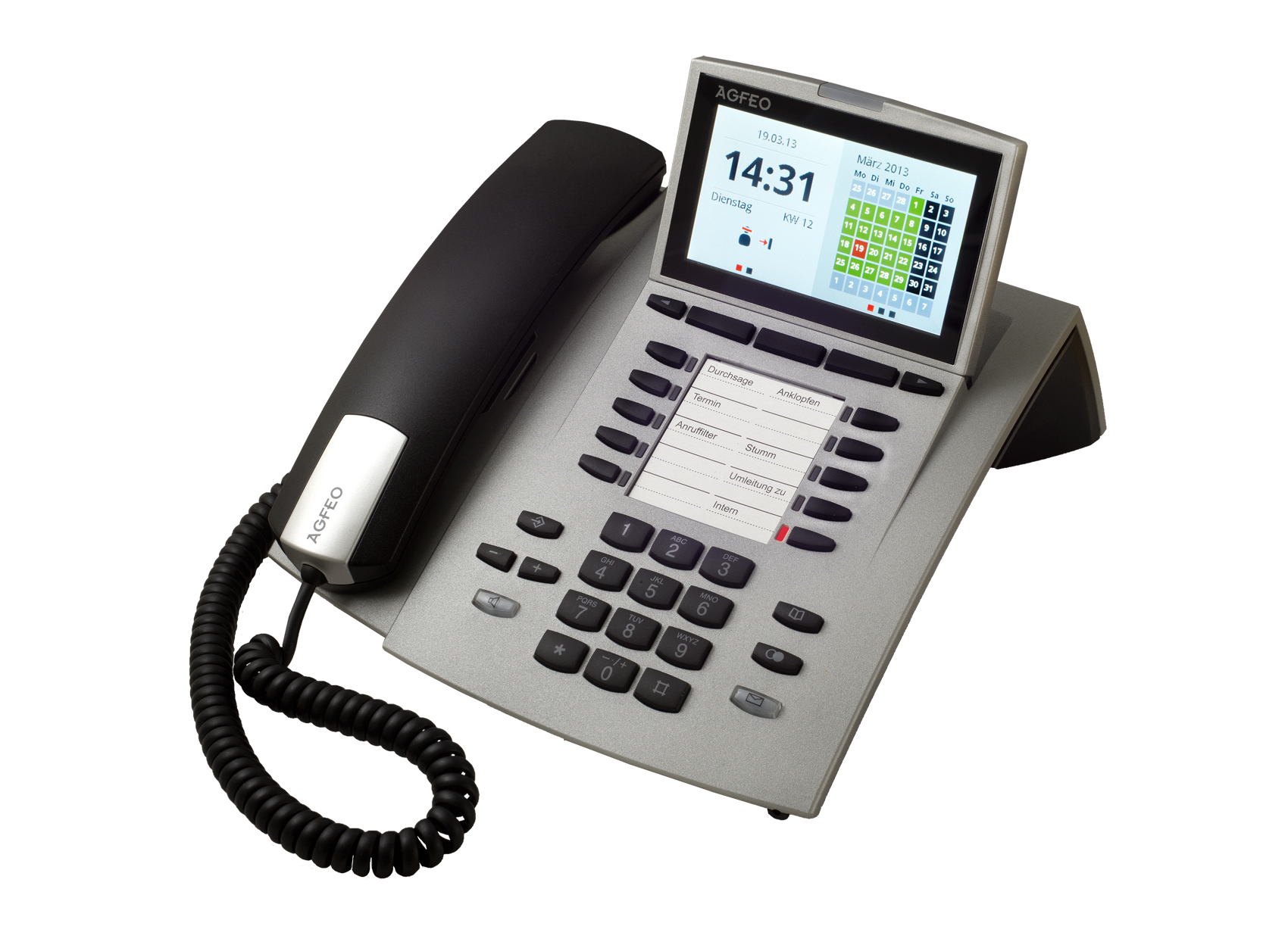6101323 AGFEO ST 45 IP - IP Phone - Silver - Wired handset - Desk/Wall - 1000 entries - Digital