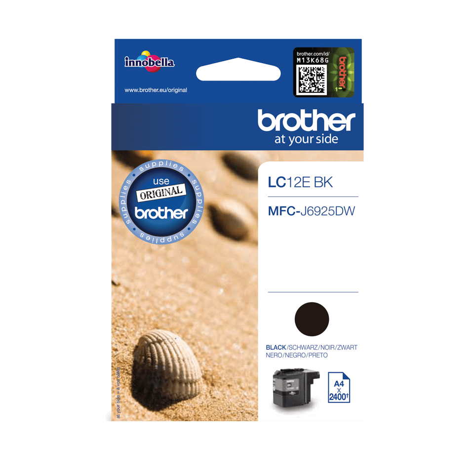Brother LC-12EBK Ink cartridge black. 2.4K pages ISO/IEC 24711 for Bro