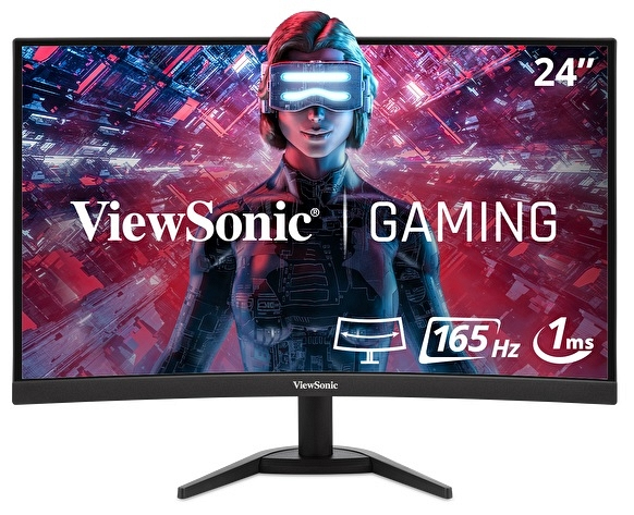 Viewsonic VX Series VX2418C, 61 cm (24"), 1920 x 1080 pixels, LCD, 1 ms, Black