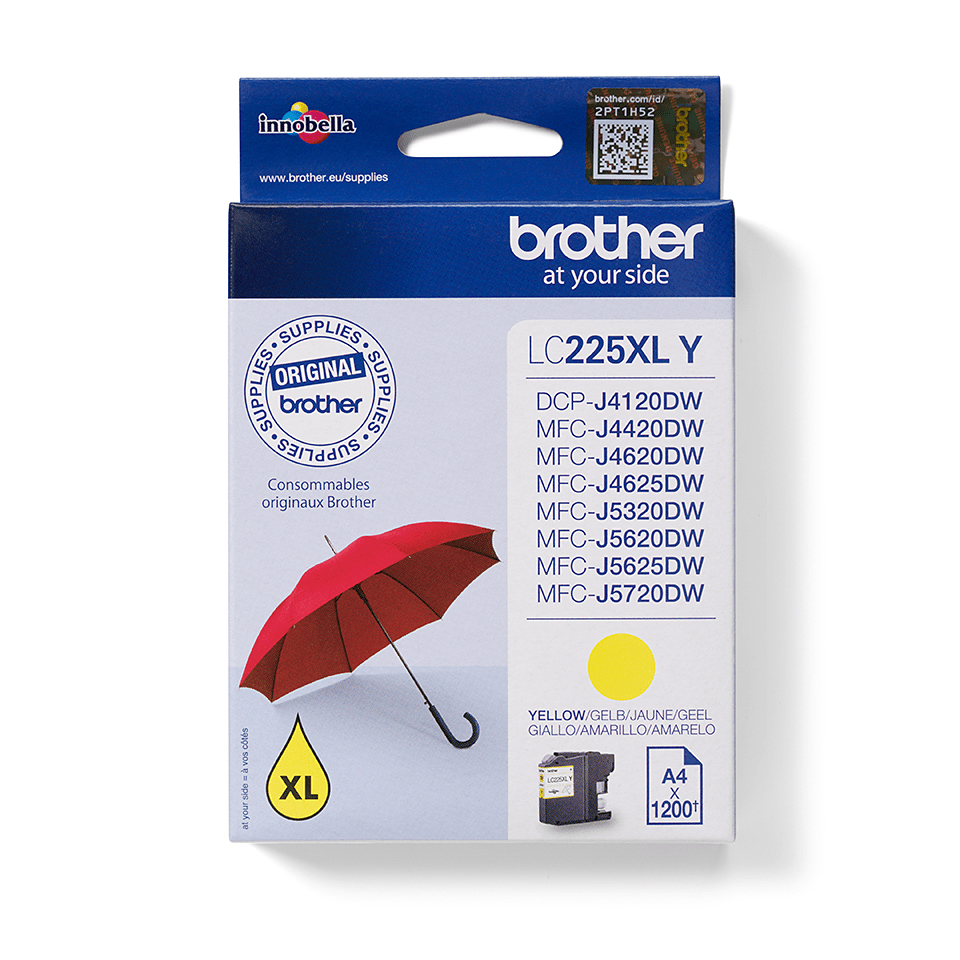 Image of Brother LC-225XLY Ink cartridge yellow, 1.2K pages ISO/IEC 24711...