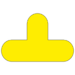 Beaverswood Warehouse Floor Signal Markers T-Shape PVC With Adhesive Backing H200mmxW300mm Yellow (Pack 10) - FS/T