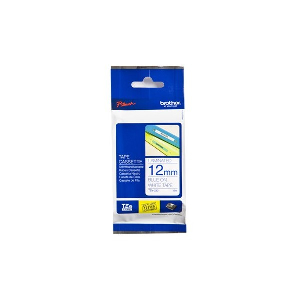 Image of Brother TZE-233 DirectLabel blue on white Laminat 12mm x 8m for...