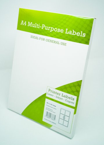 CTS Wholesale A4 Multipurpose Labels 6 Per Sheet 99.1 x 93.1mm (White) Pk of 100