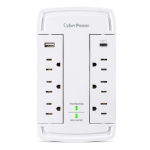 CyberPower CSP6WSUC surge protector White 6 AC outlet(s) 125 V 70.9" (1.8 m)