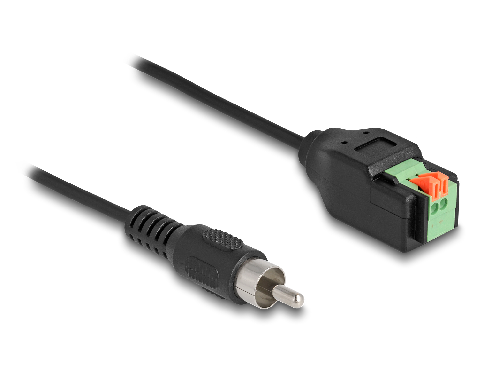 DeLOCK Cable RCA male to Terminal Block Adapter with push button 15 cm