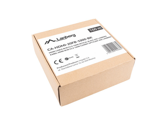CA-HDMI-20FB-1000-BK LANBERG HDMI M/M V2.0 KABEL 100M SCHWARZ OPTISCH AOC