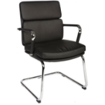 Teknik Deco Cantilever Retro Style Faux Leather Reception/Boardroom/Visitors Chair Black - 1101BLK DD