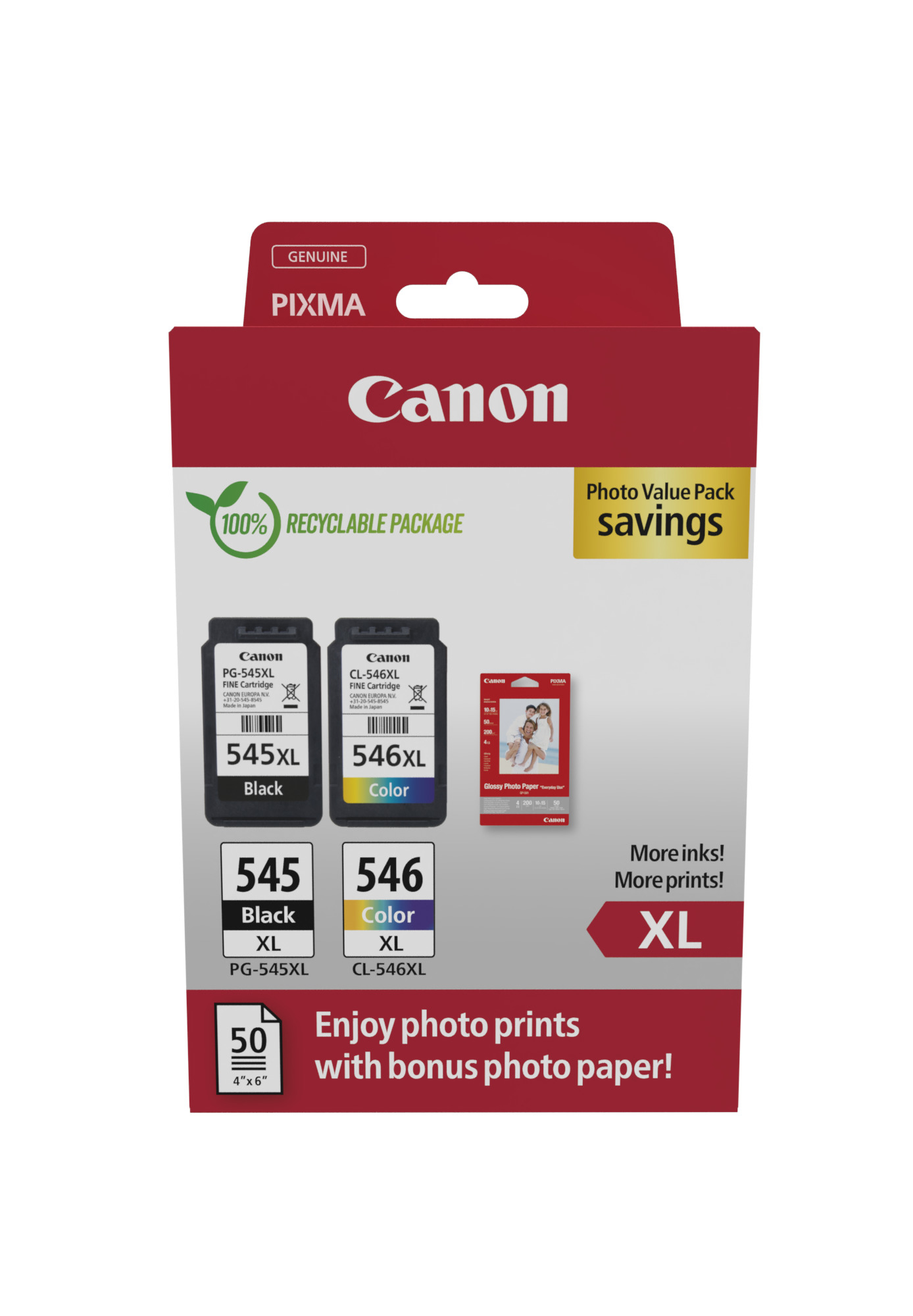 Image of Canon 8286B011/PG-545+CL-546XL Printhead cartridge multi pack...
