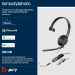 Poly Jednouszny zestaw słuchawkowy USB-C Blackwire 5210 + wtyczka 3,5 mm + przejściówka USB-C/A