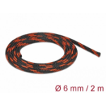 DeLOCK Braided Sleeve stretchable 2 m x 6 mm black-red