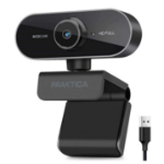 Praktica Webcam Full HD 1080P Auto Focus USB-A Built in Microphone & Tripod Mount