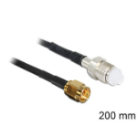 DeLOCK 88596 coaxial cable RG-174 0.2 m SMA FME Black