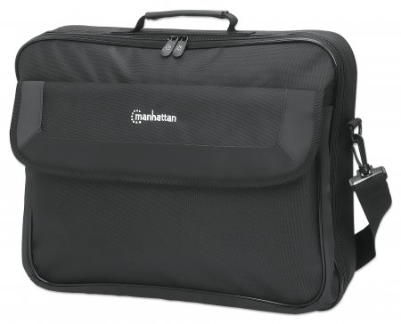 Image of Manhattan Cambridge Laptop Bag 17.3", Clamshell Design, Black, LOW...