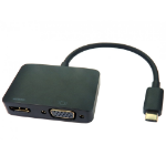 Cables Direct USB3C-HDMI-VGA014K video cable adapter USB Type-C HDMI + VGA (D-Sub) Black