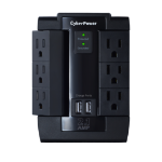 CyberPower P600WSURC1 supresor de picos Negro 6 salidas AC 125 V