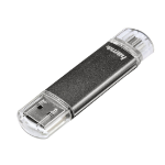 Hama Laeta Twin USB flash drive 128 GB USB Type-A / Micro-USB 2.0 Grey