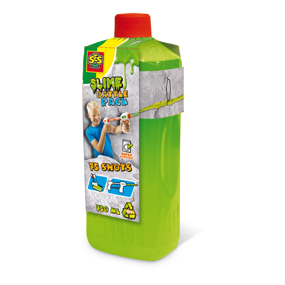 SES Creative Children's Slime Battle Pack Fluorescent Green Refill Bottle, 750ml, Unisex, 3 Years and Above, Gree