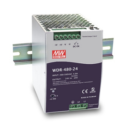 WDR-480-24 MEAN WELL MEAN WELL WDR-480-24 - 480 W - 180 - 550 V - 47 - 63 Hz - 1.6 - 4 A - Active - 18 ms