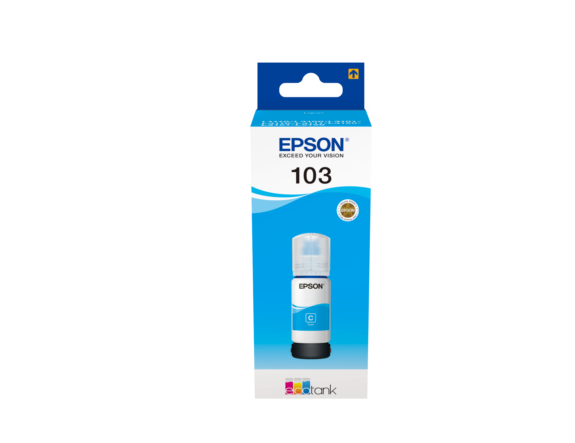Image of Epson C13T00S24A/103 Ink bottle cyan, 4.5K pages 70ml for Epson L 1110