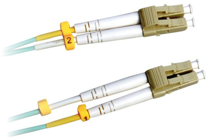 Image of Lanview LVO231469 fibre optic cable 1 m 2x LC OM3 Aqua colour