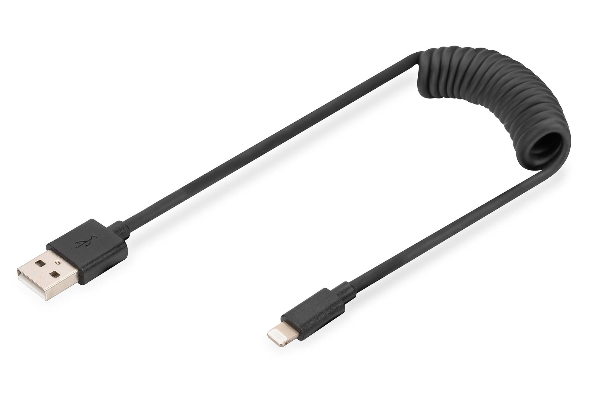 Image of Digitus USB 2.0 - USB A to Lightning Spiral Cable