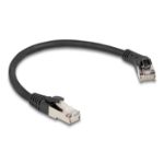 DeLOCK RJ45 Network Cable Cat.8.1 S/FTP plug 45° right angled to plug straight up to 40 Gbps 0.25 m black