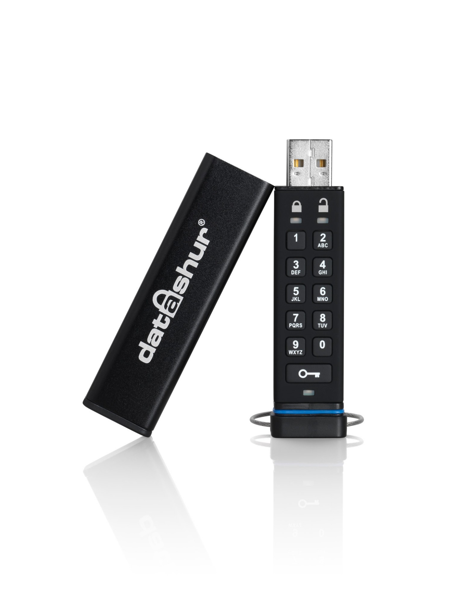 iStorage datAshur 256-bit 16GB USB 2.0 secure encrypted flash drive IS-FL-DA-256-16
