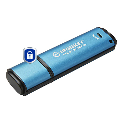 Kingston Technology IronKey 32GB Vault Privacy 50 AES-256 Encrypted, FIPS 197