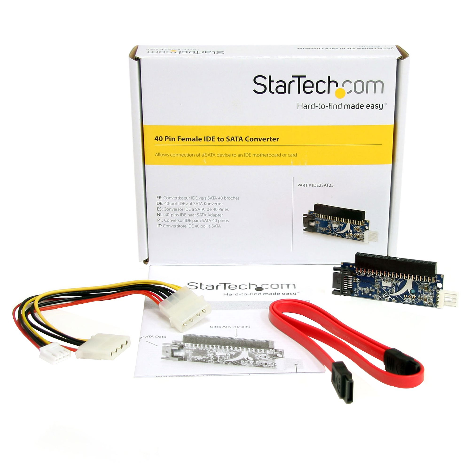 StarTech.com Adaptateur convertisseur bidirectionnel SATA / IDE pour disque  dur - 1x IDE femelle - 1x SP4 male 