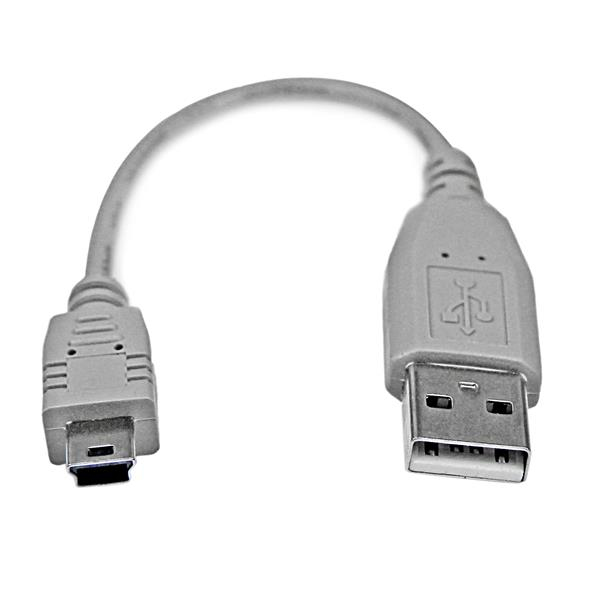 Photos - Cable (video, audio, USB) Startech.com 6in Mini USB 2.0 Cable - A to Mini B USB2HABM6IN 