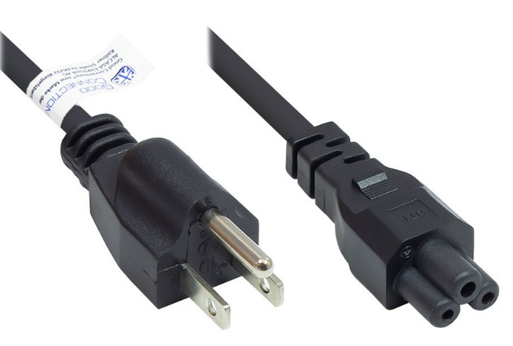 Alcasa P4505-S018 power cable Black 1.8 m NEMA 5-15P C5 coupler