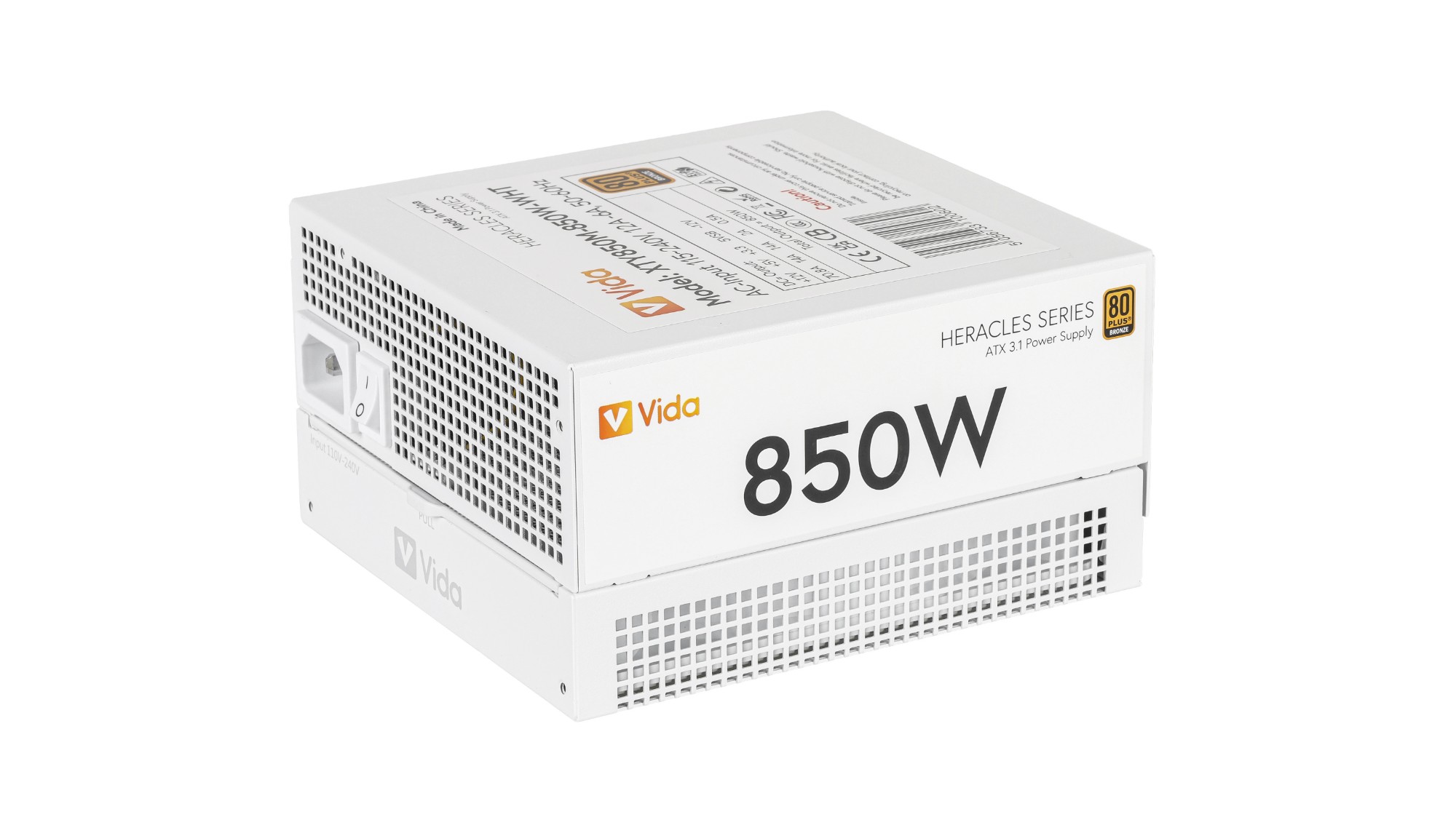 Vida White/Bronze 850W Heracles Atx 3.1 Gaming Psu. 80+ 140Mm Ultra-Q
